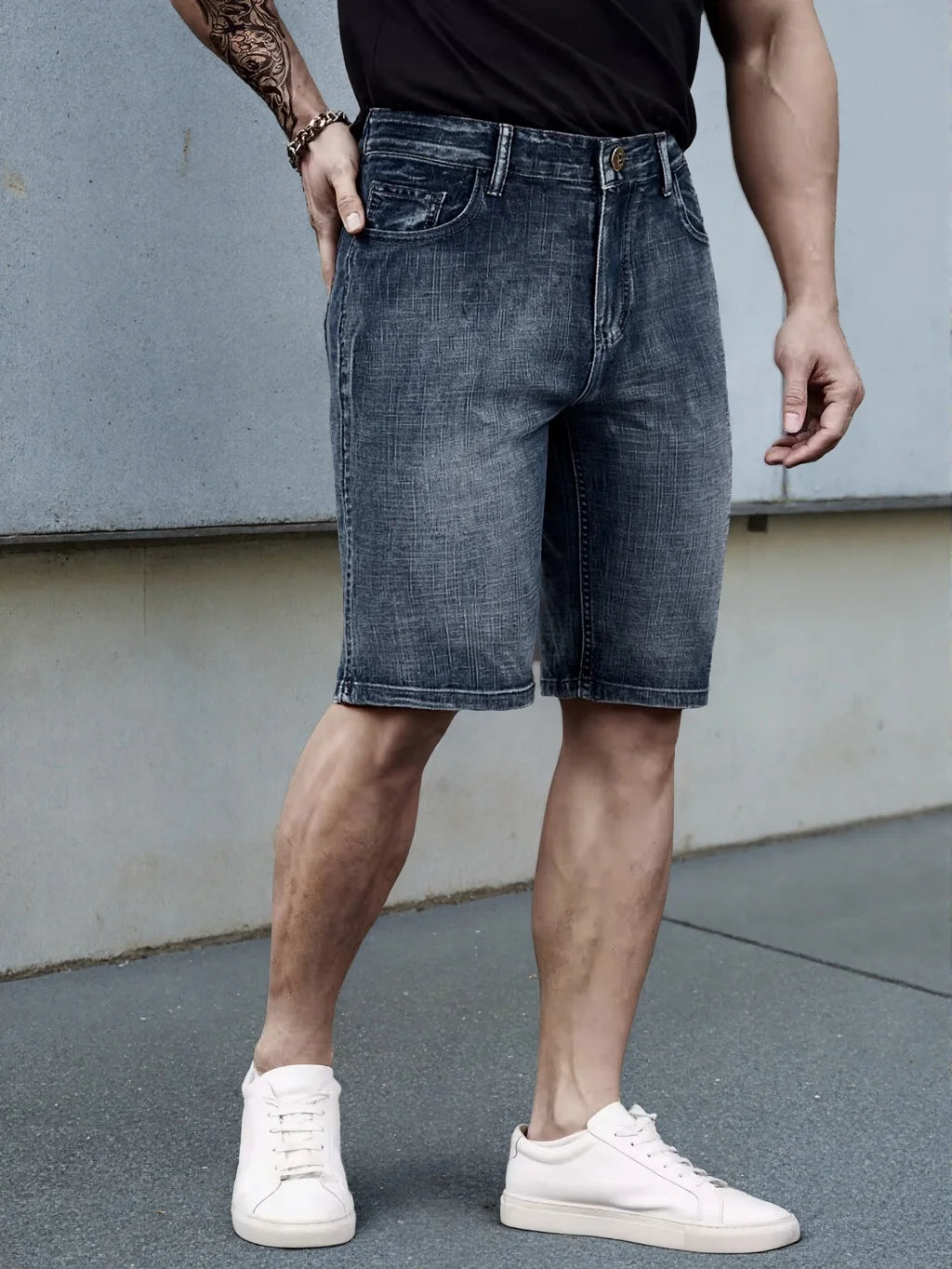 Classic Style Men's Slim Denim Shorts