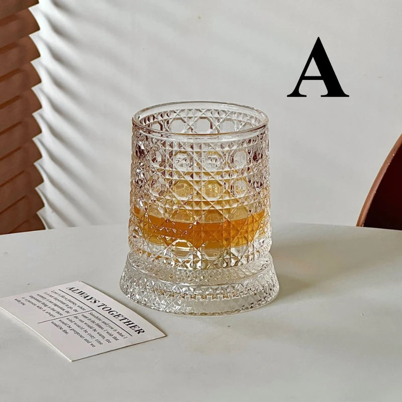 1PCS Whisky Glass 360 Degree Rotating Crystal Unique Gift for Men