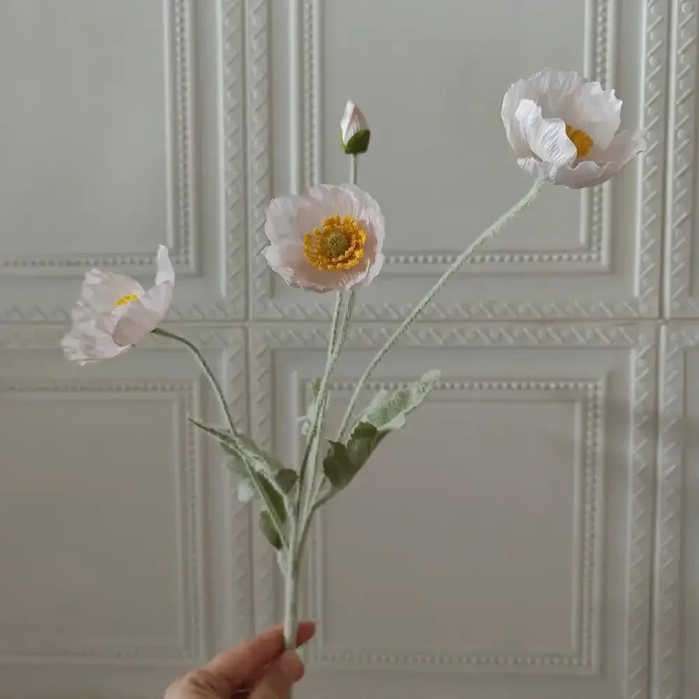 Artificial Flowers Fake Poppy Silk Flowers