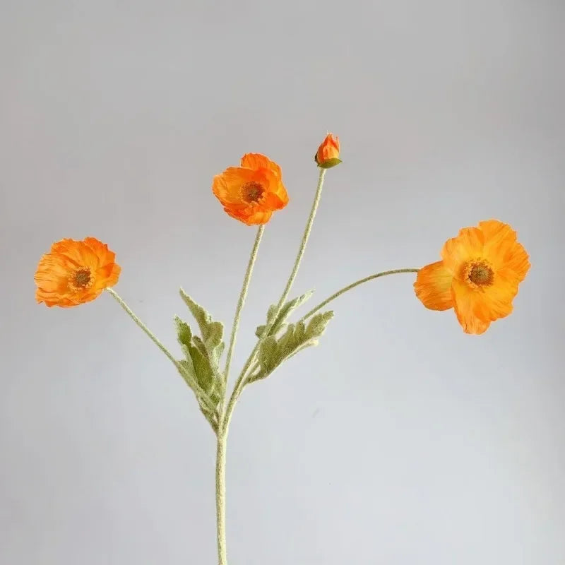 Artificial Flowers Fake Poppy Silk Flowers