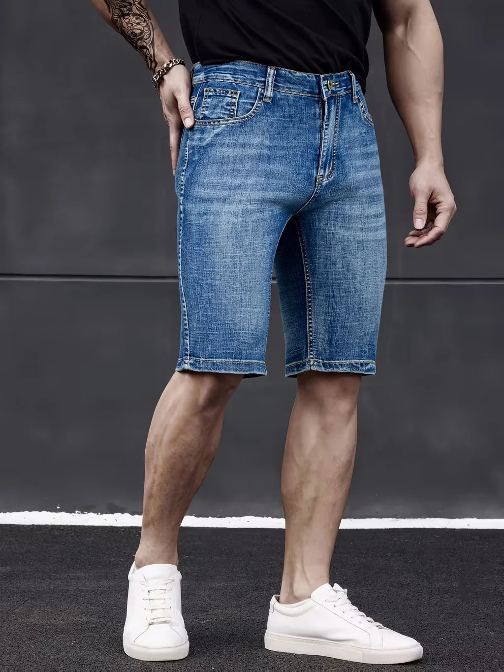 Classic Style Men's Slim Denim Shorts