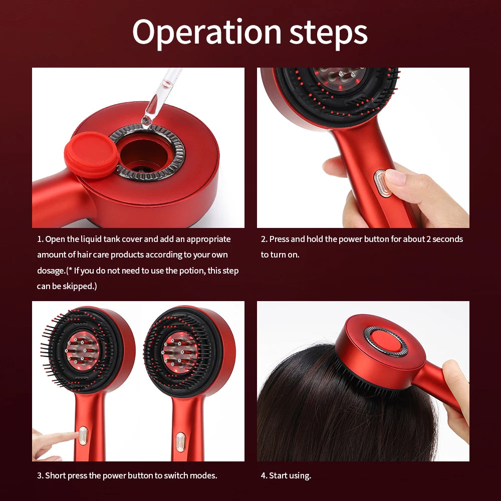 Scalp Massage Comb with Red Light, Electric Hair Scalp Massager
