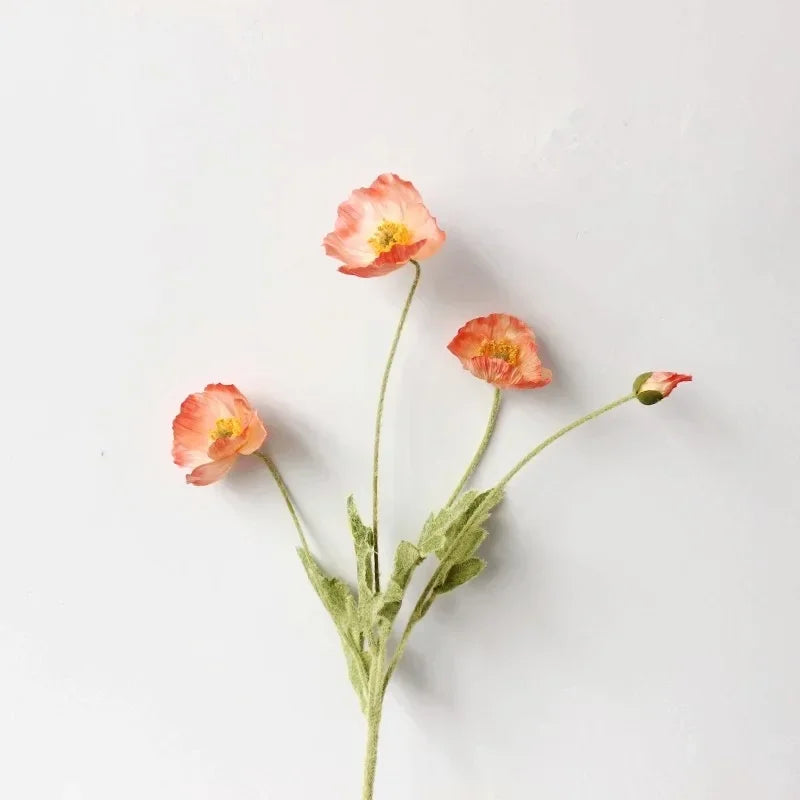 Artificial Flowers Fake Poppy Silk Flowers