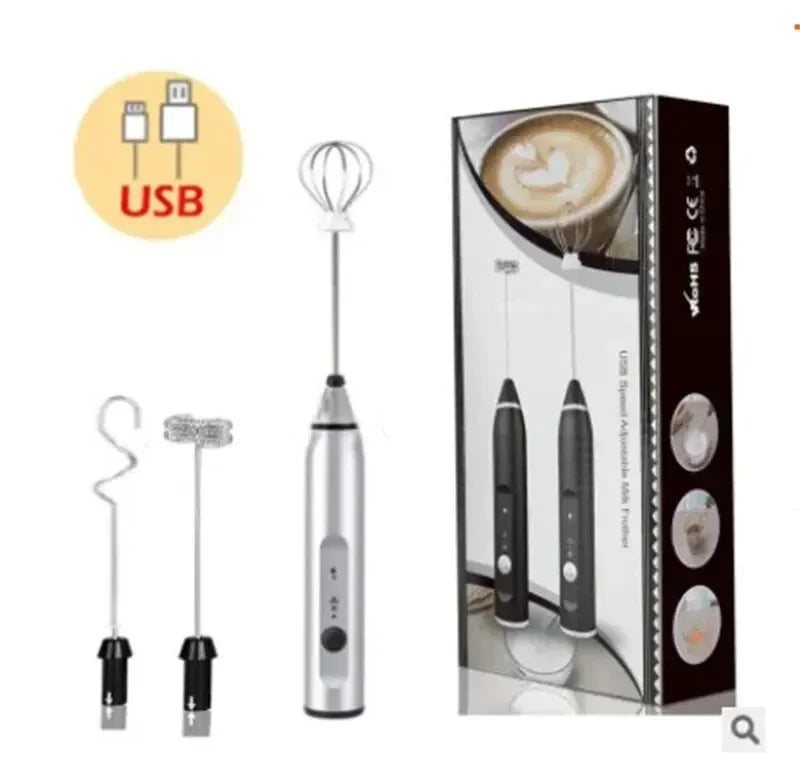Portable Electric Milk Frothers Handheld Blender USB rechargeable