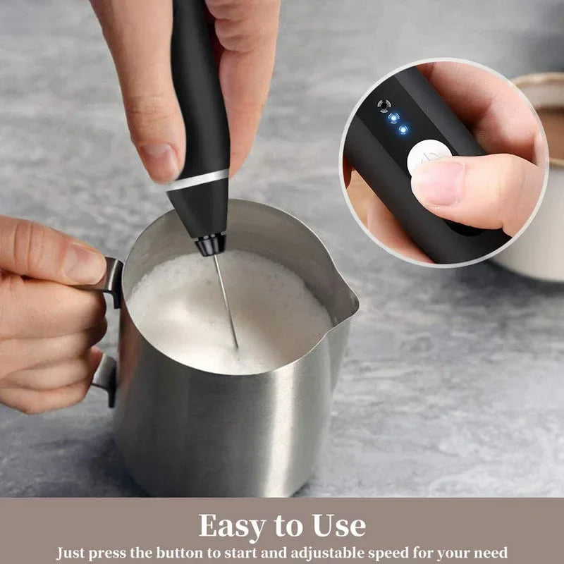 Portable Electric Milk Frothers Handheld Blender USB rechargeable