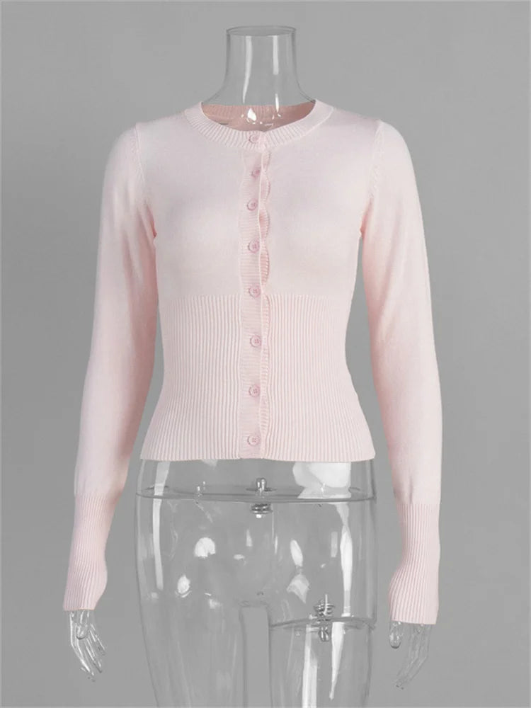 Tossy Casual Knit Cardigan Top For Women Long Sleeve