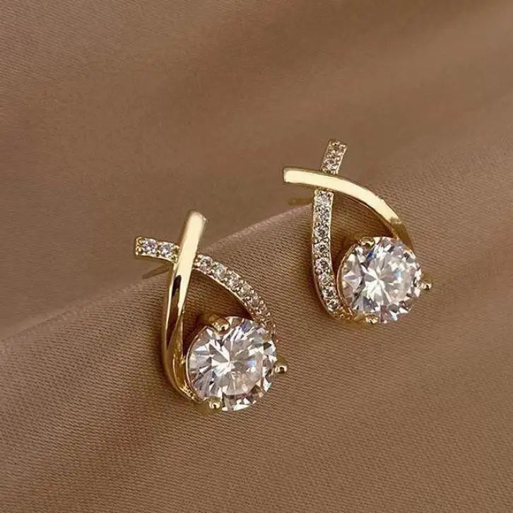 2026 Trending Luxury Crystal Cross Stud Earrings