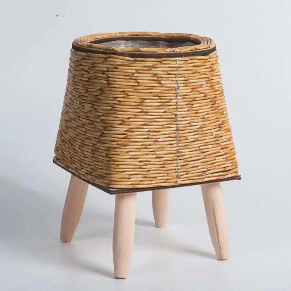 Woven Flower Pot Creative Flower Planters With Removable Legs Durable