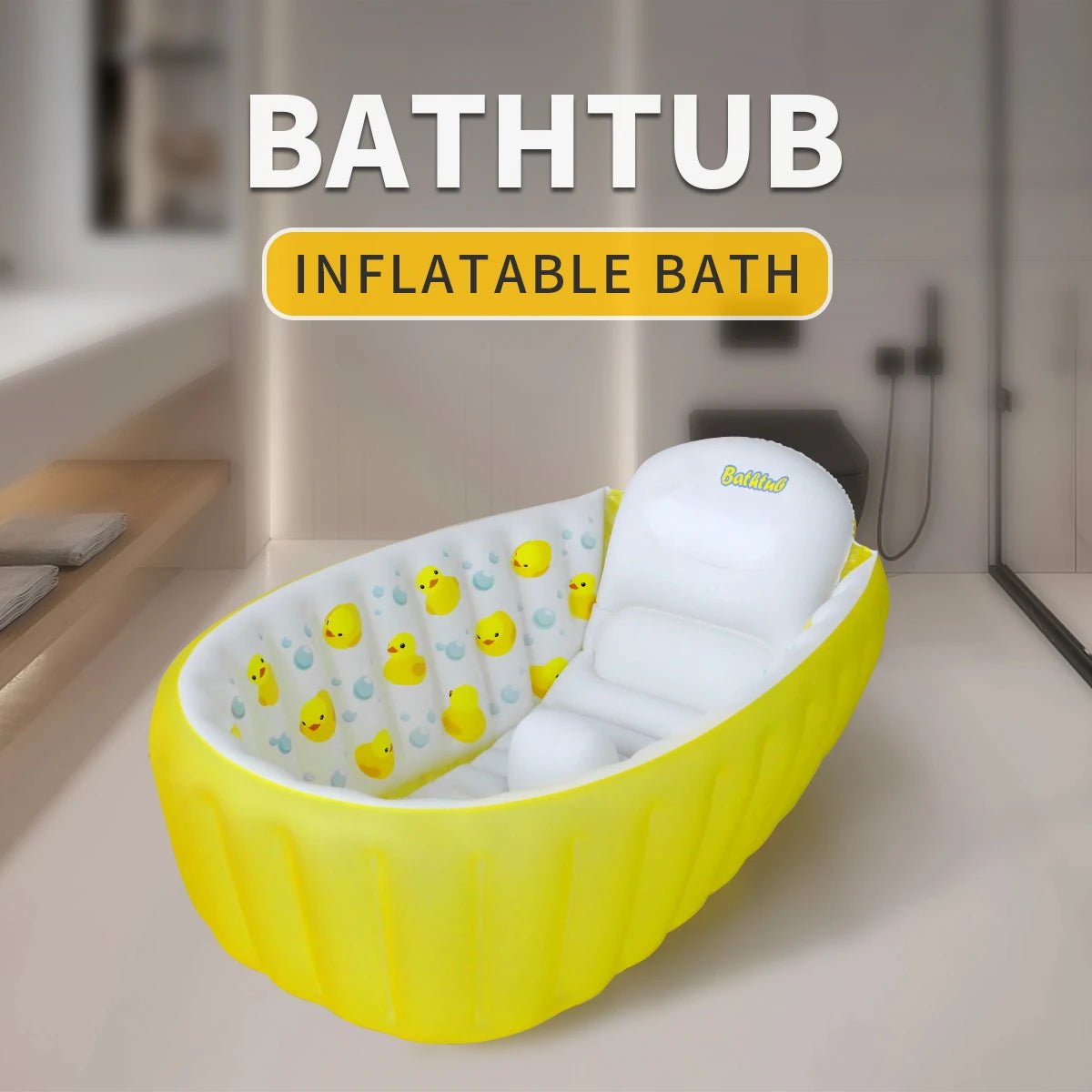 Blow up Portable Non-slip Baby Toddler Bathtub