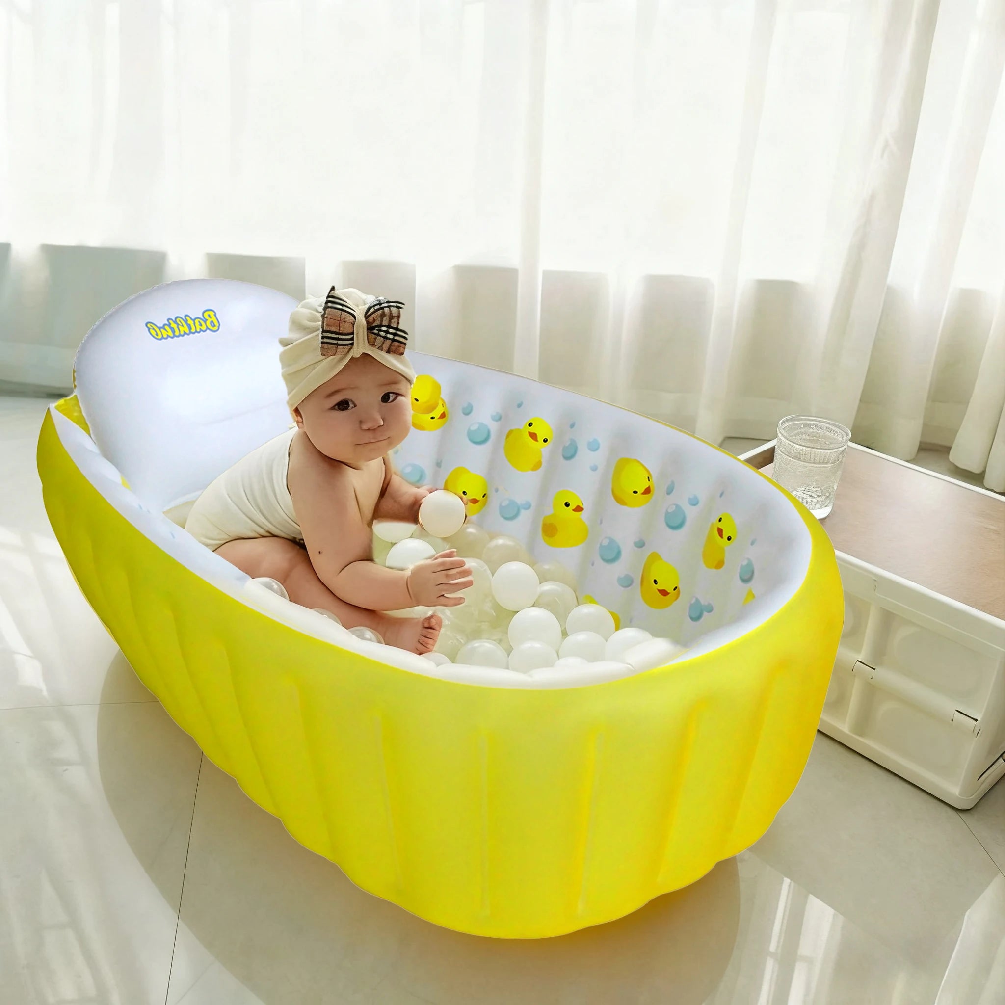 Blow up Portable Non-slip Baby Toddler Bathtub