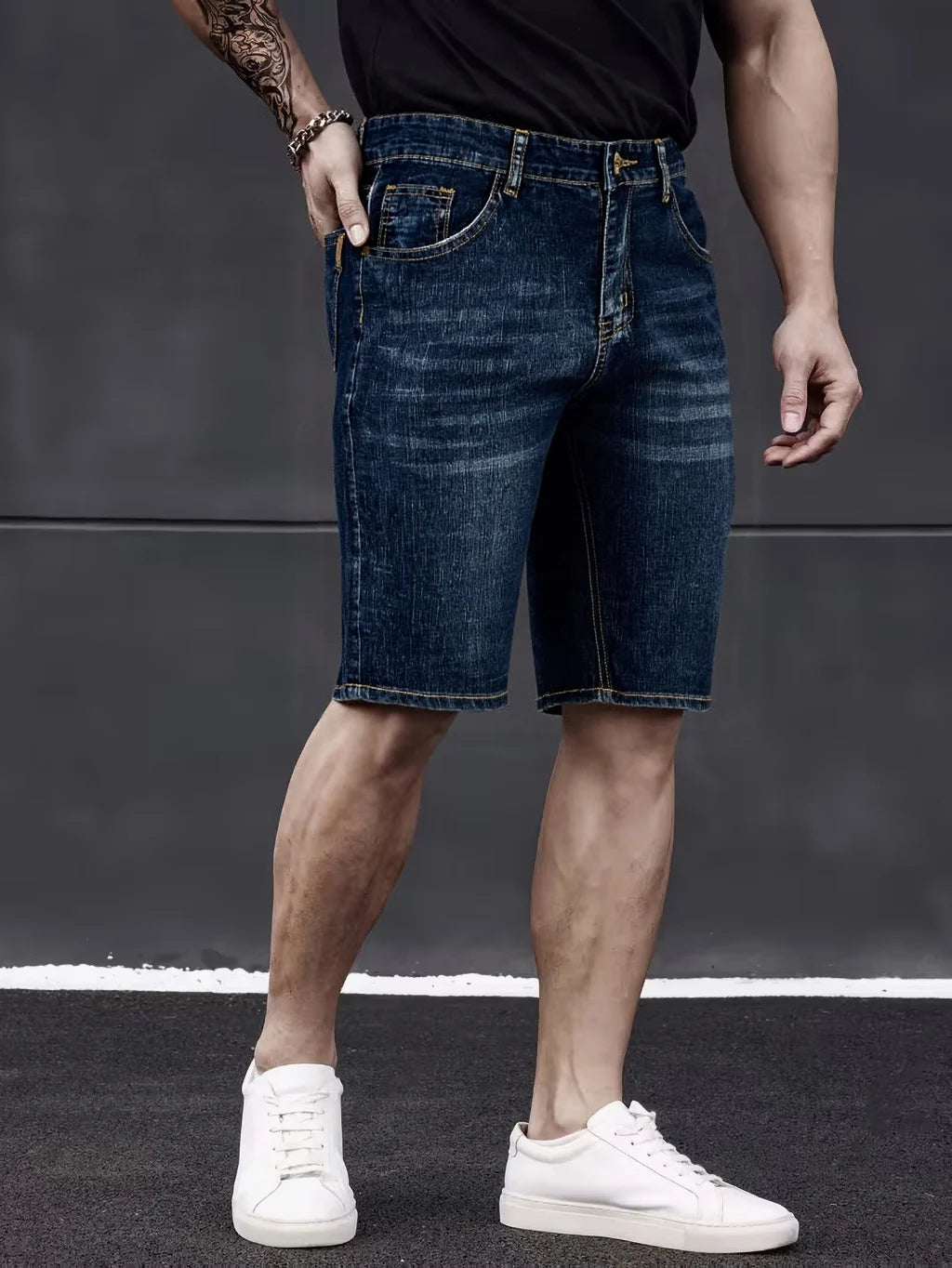 Classic Style Men's Slim Denim Shorts
