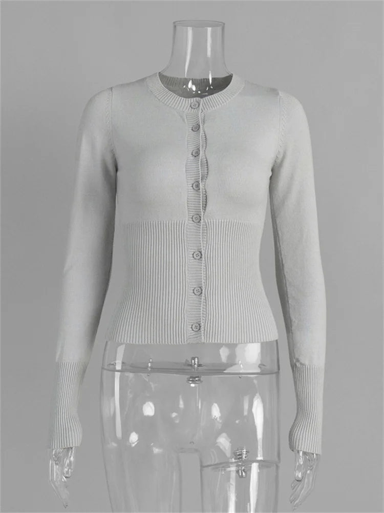 Tossy Casual Knit Cardigan Top For Women Long Sleeve