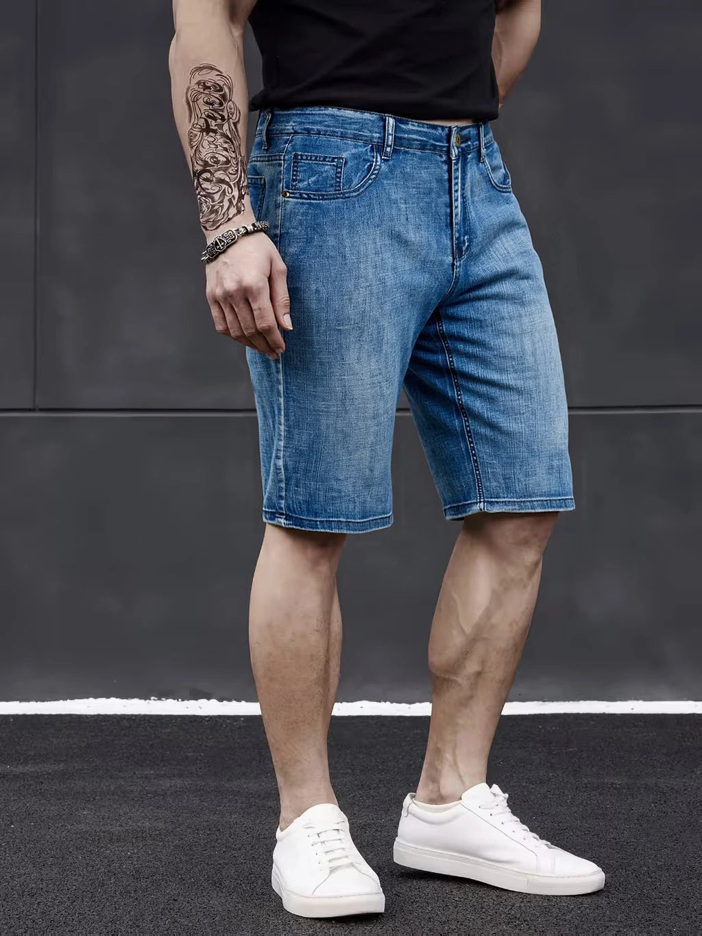 Classic Style Men's Slim Denim Shorts