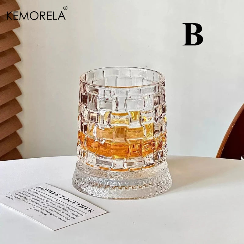 1PCS Whisky Glass 360 Degree Rotating Crystal Unique Gift for Men