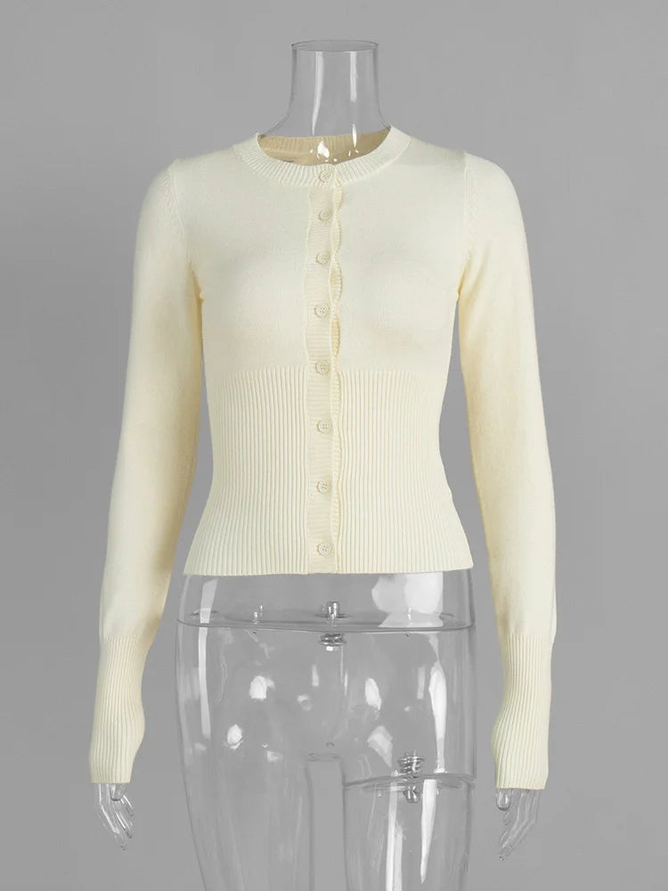 Tossy Casual Knit Cardigan Top For Women Long Sleeve