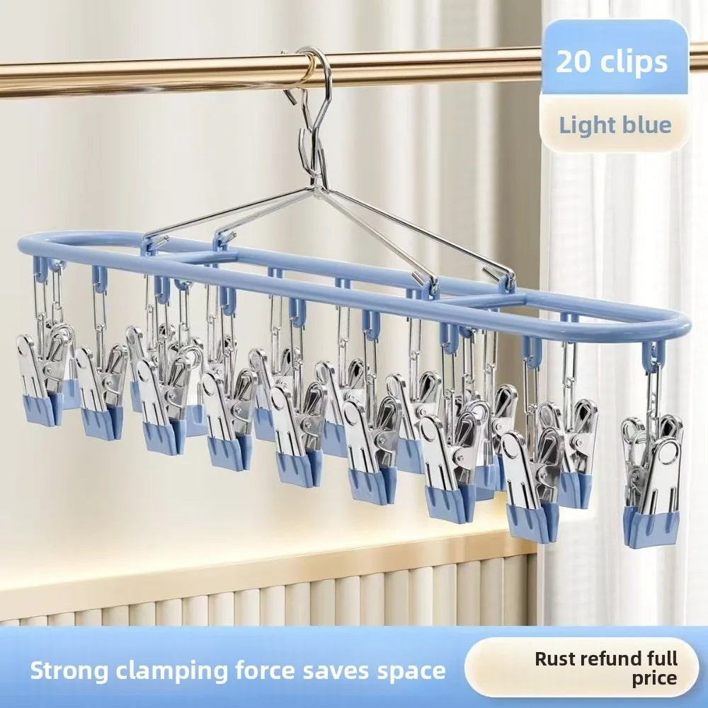 20 Clip Capacity Clothes Drying Rack