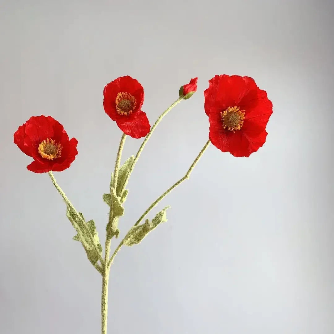 Artificial Flowers Fake Poppy Silk Flowers