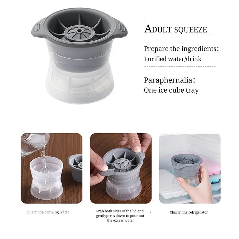 2pcs Bar Whiskey Round Ice Cube Maker Silicone cup