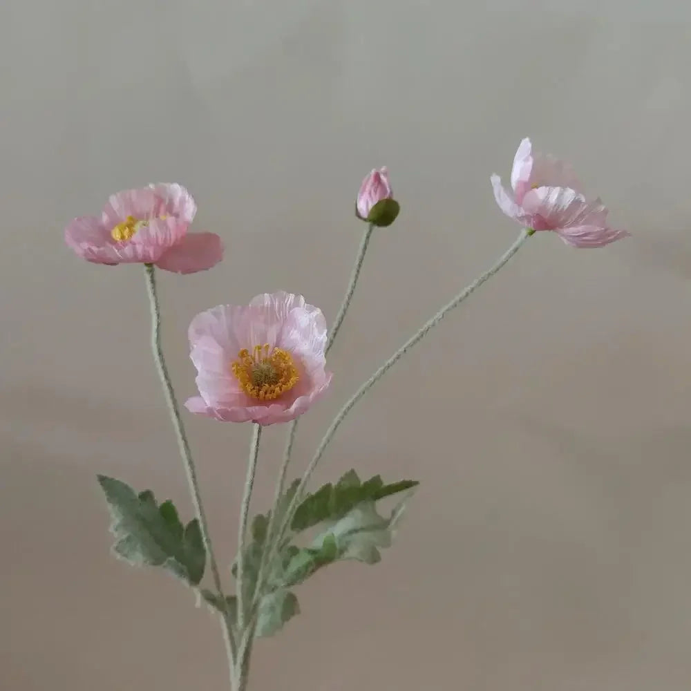 Artificial Flowers Fake Poppy Silk Flowers
