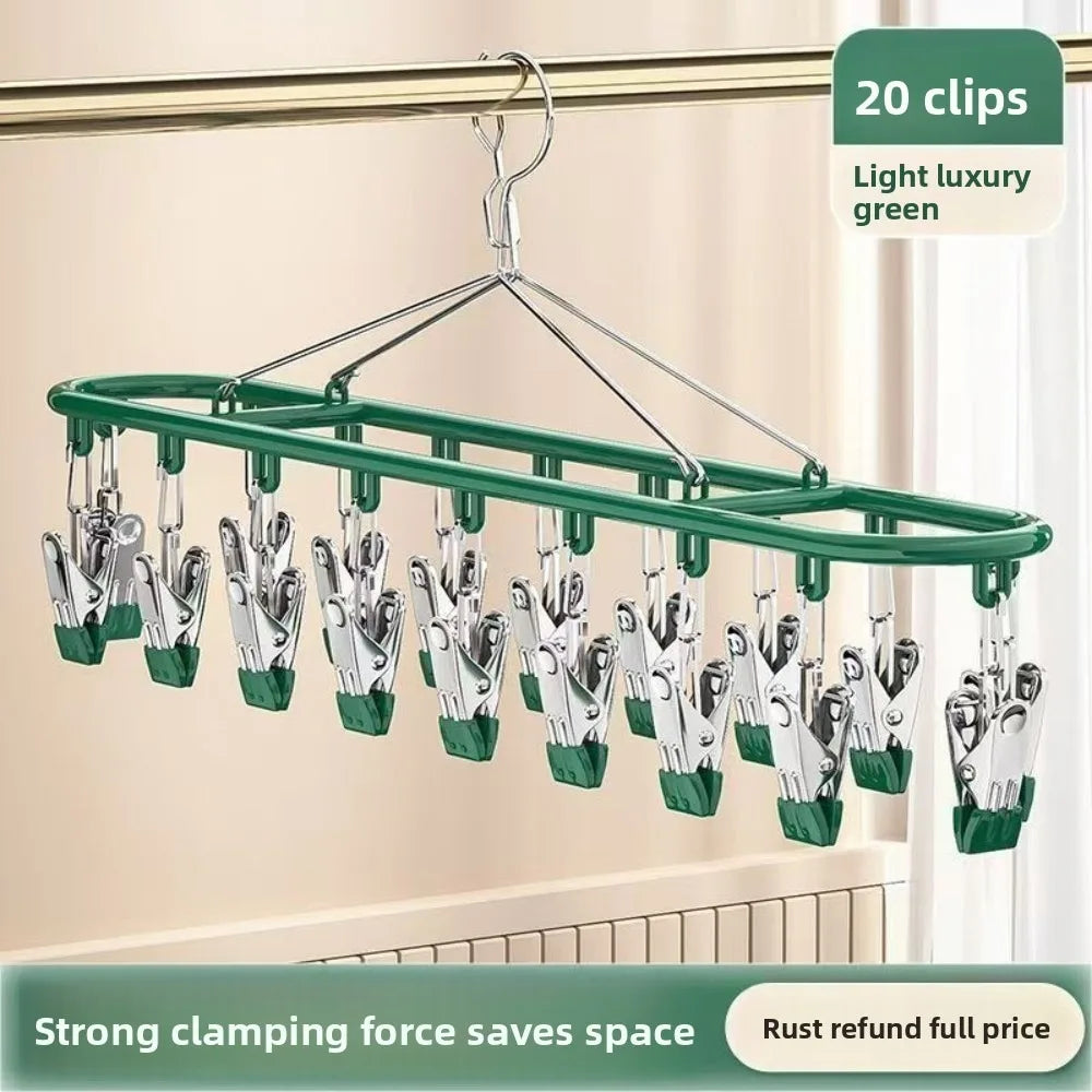 20 Clip Capacity Clothes Drying Rack
