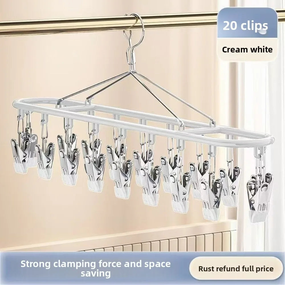20 Clip Capacity Clothes Drying Rack