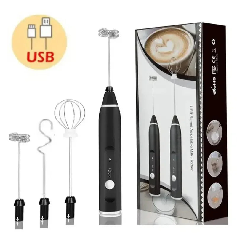 Portable Electric Milk Frothers Handheld Blender USB rechargeable