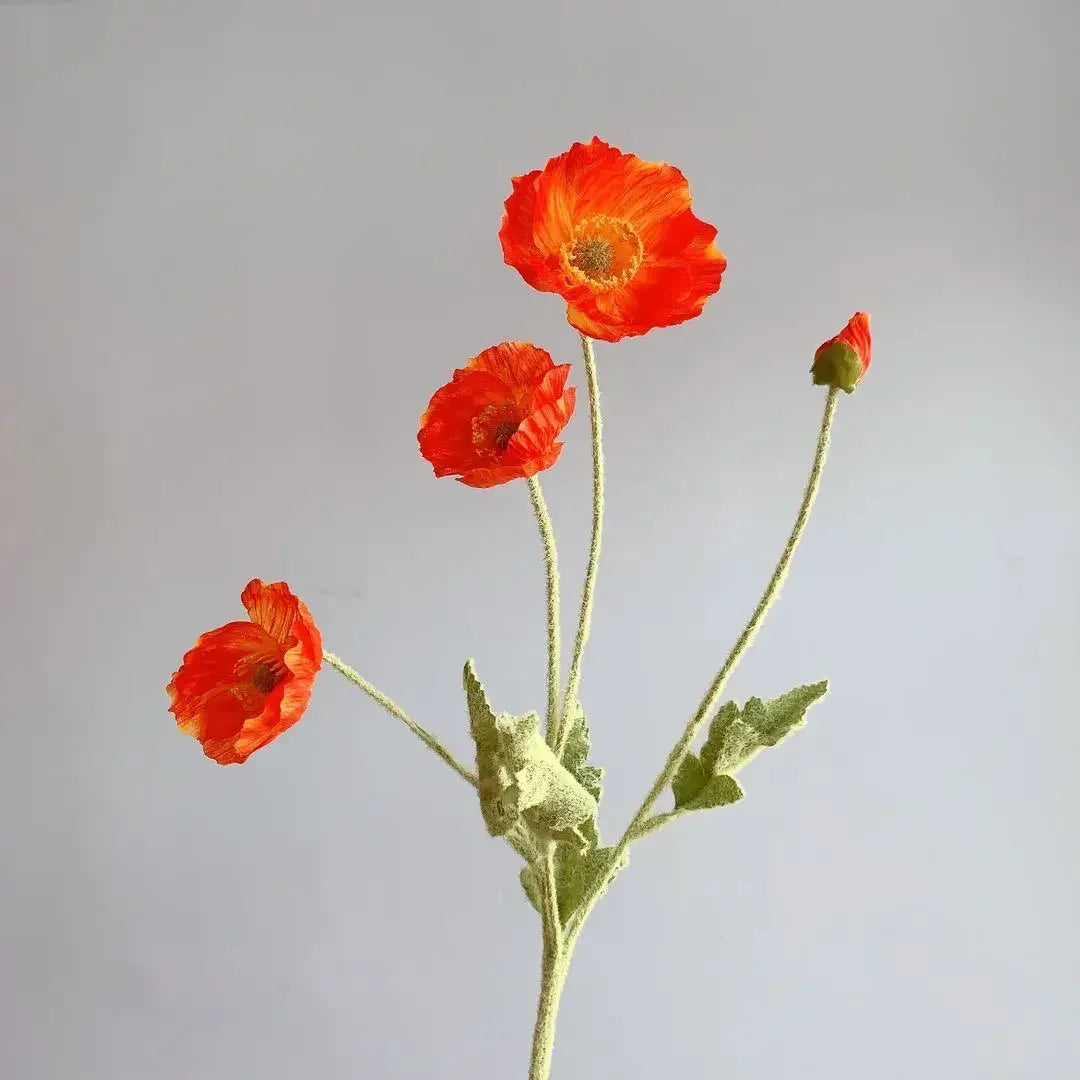 Artificial Flowers Fake Poppy Silk Flowers