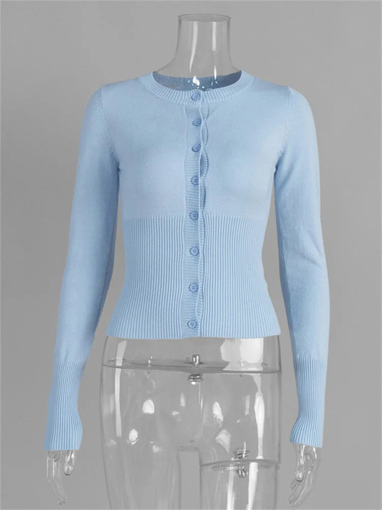 Tossy Casual Knit Cardigan Top For Women Long Sleeve