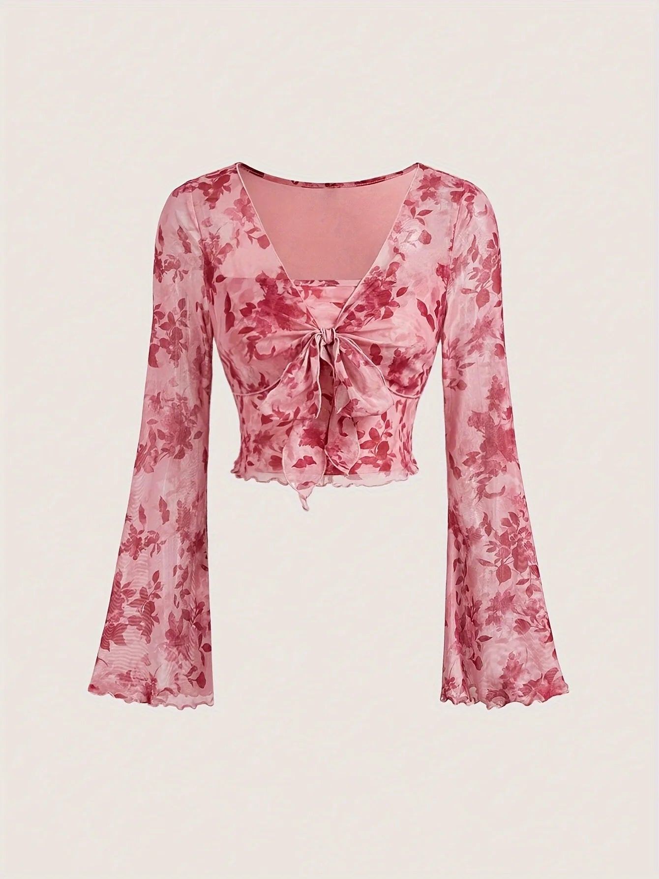 Summer Women's Y2k Floral Printed Sweet V-Neck T-shirts