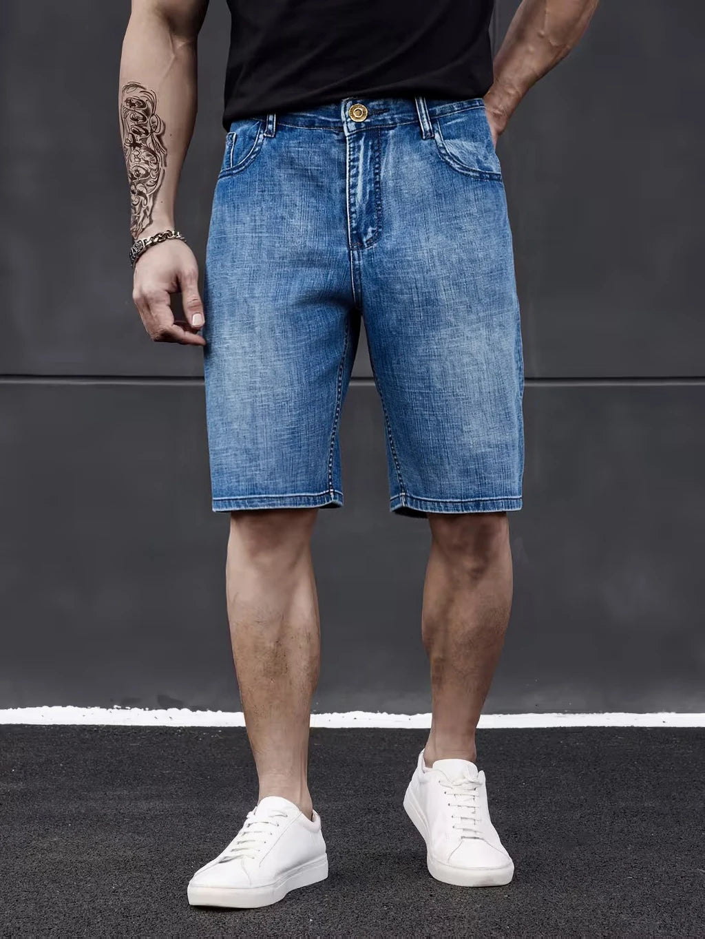 Classic Style Men's Slim Denim Shorts