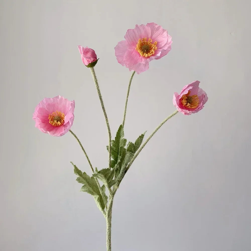 Artificial Flowers Fake Poppy Silk Flowers