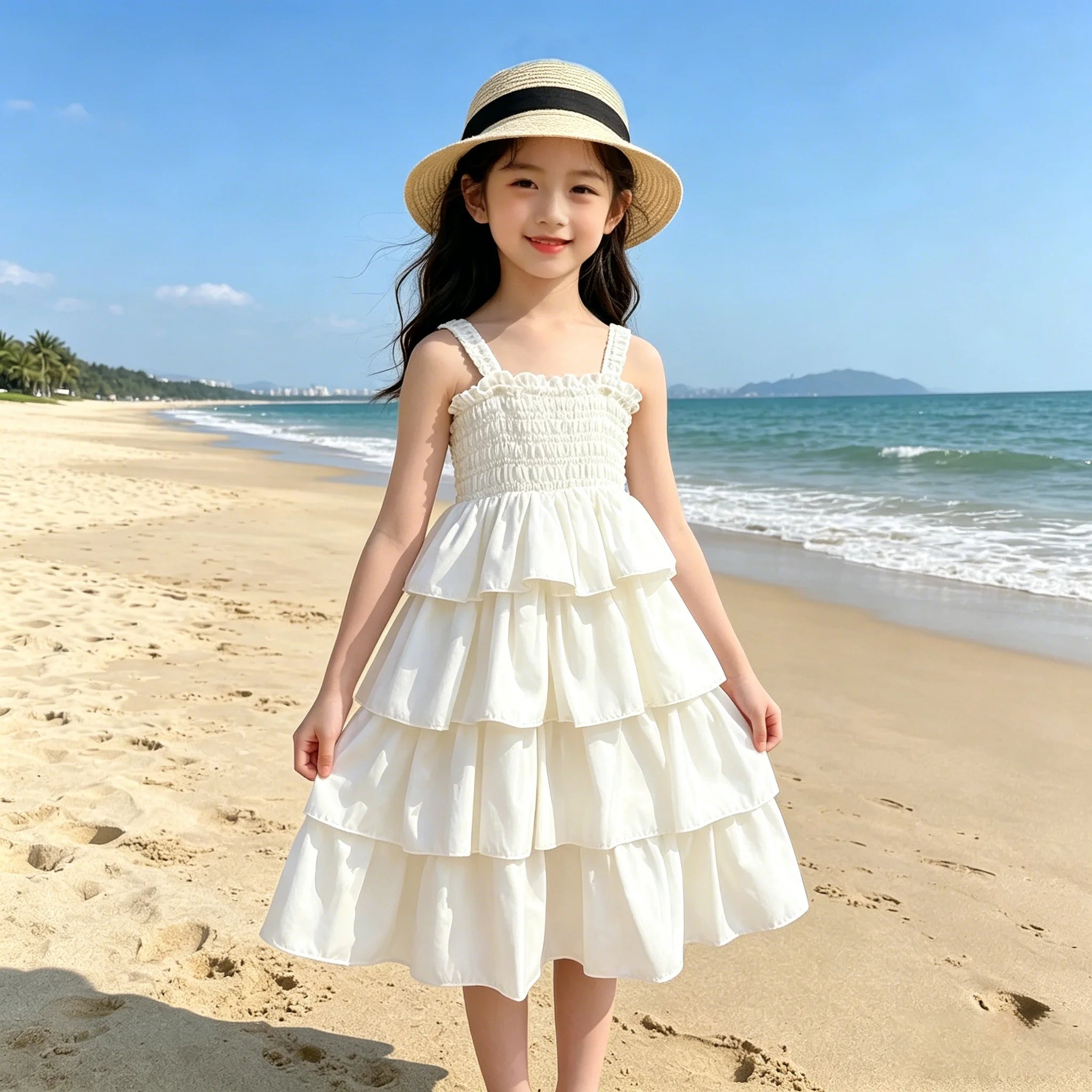 Ruffle Layered Casual Beach Party Princess Dress