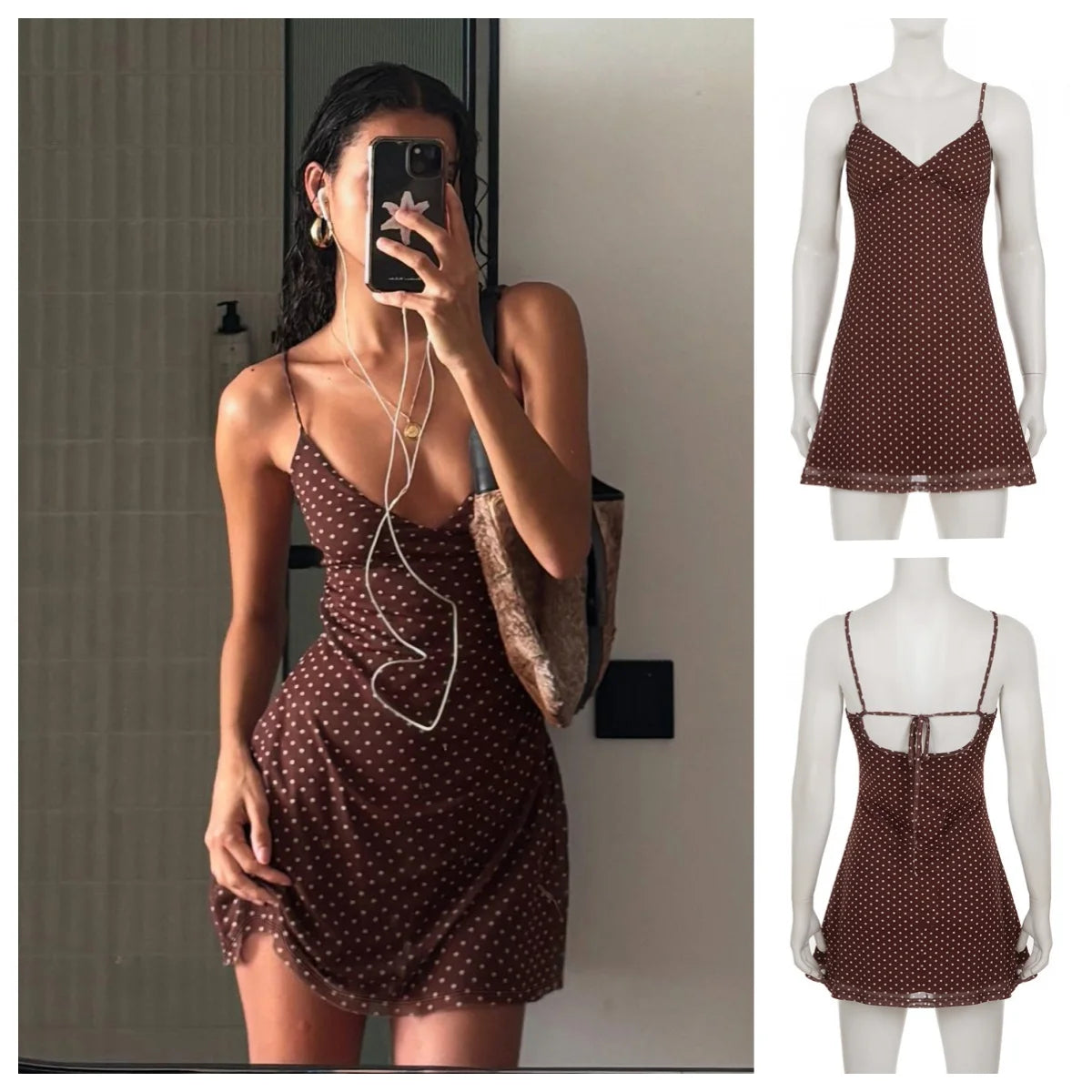 Vintage Slim Summer Women Sweet Dot Printed Top