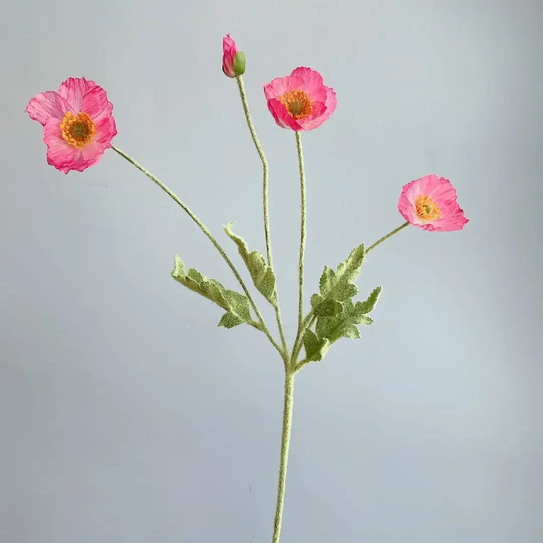 Artificial Flowers Fake Poppy Silk Flowers