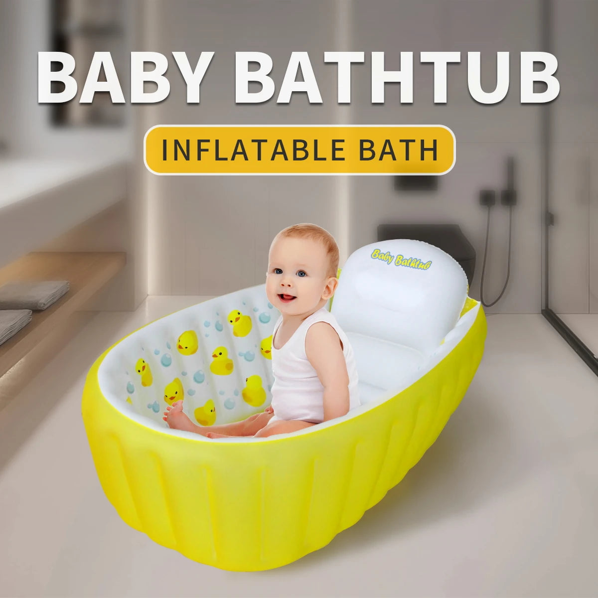 Blow up Portable Non-slip Baby Toddler Bathtub