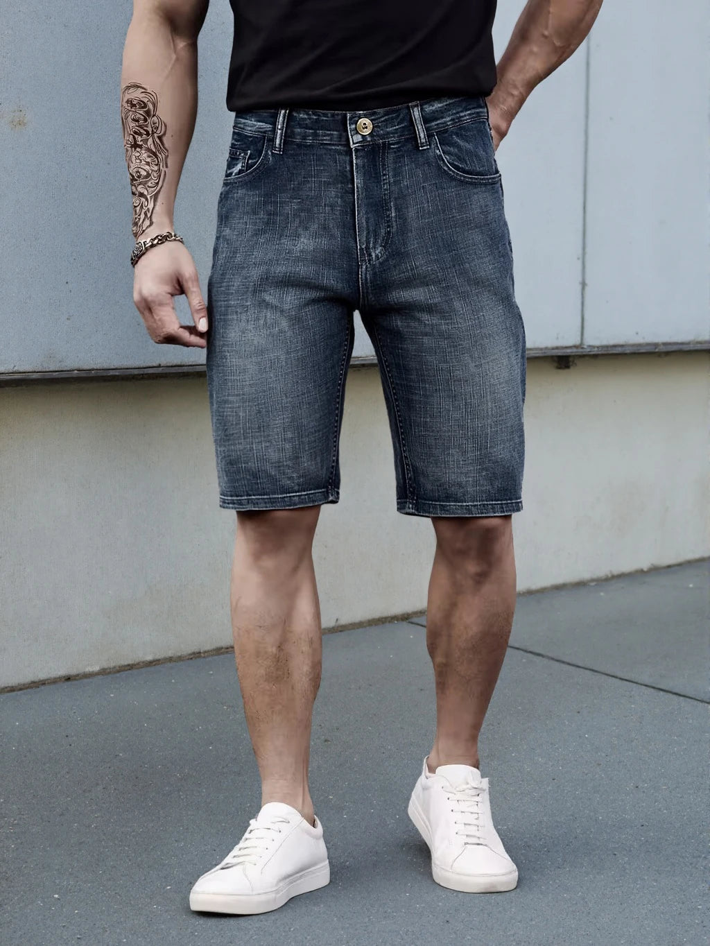 Classic Style Men's Slim Denim Shorts