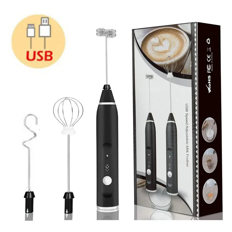 Portable Electric Milk Frothers Handheld Blender USB rechargeable