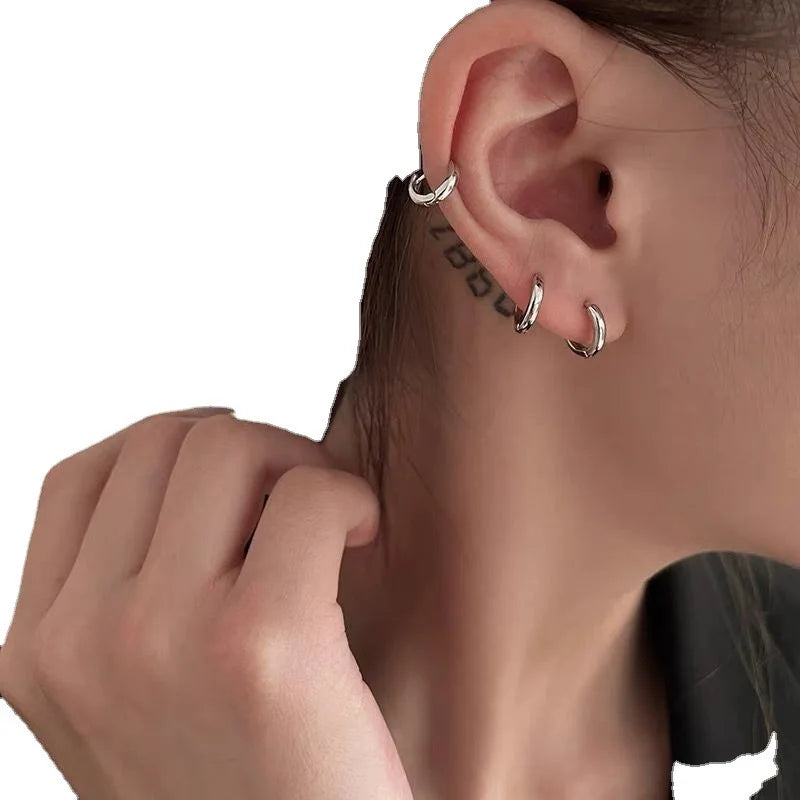 Plain Silver, Comfortable Earrings, Smooth Earrings, Suitable for Girls, Women