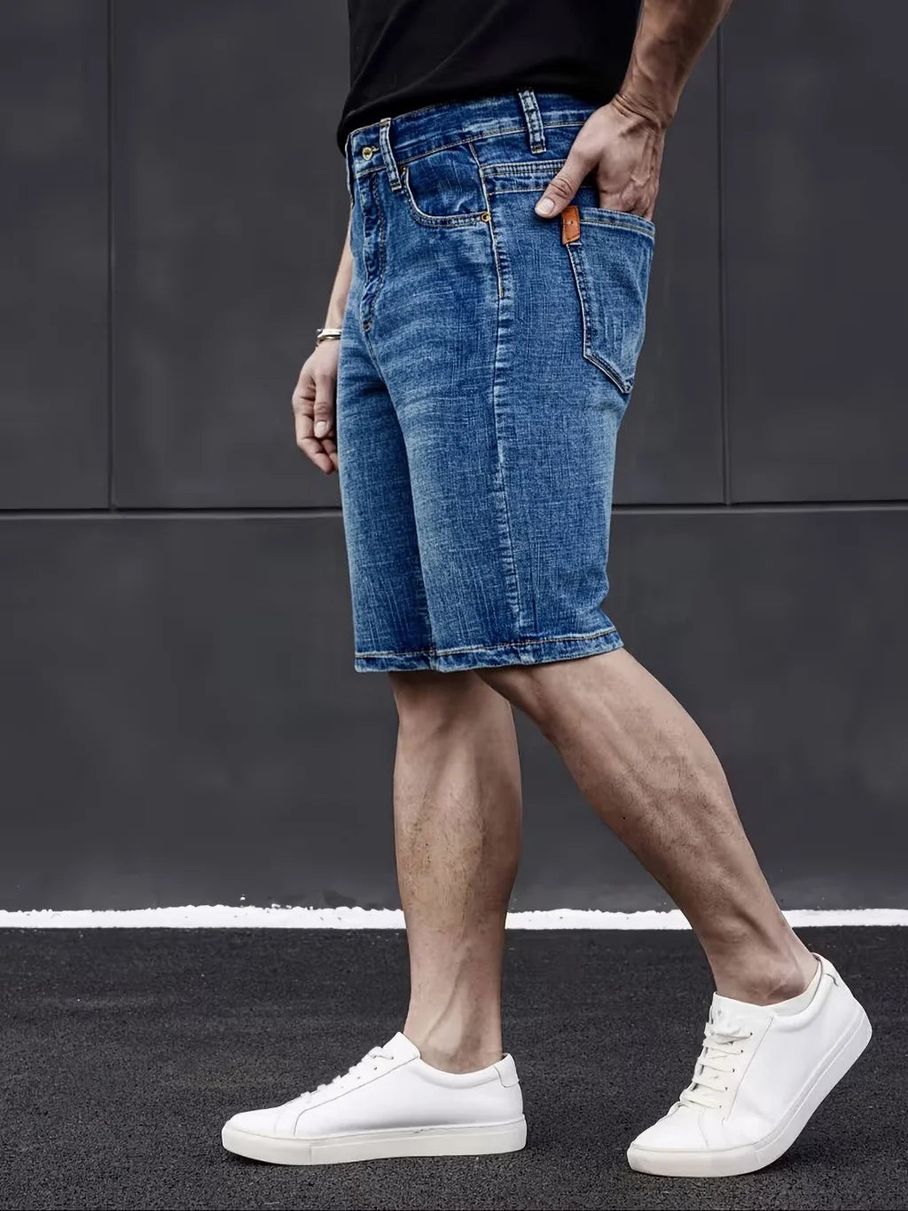 Classic Style Men's Slim Denim Shorts