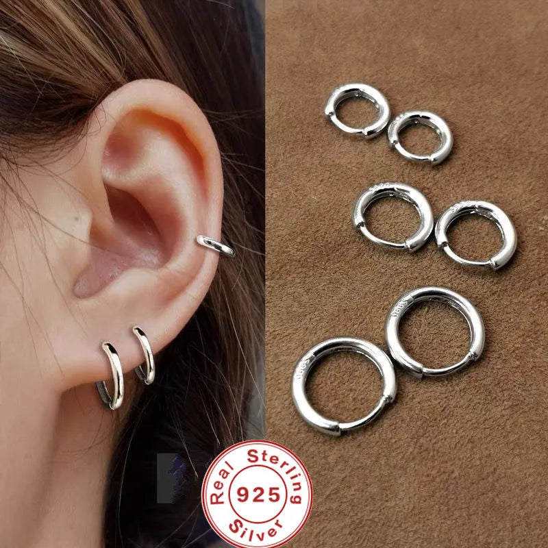 Plain Silver, Comfortable Earrings, Smooth Earrings, Suitable for Girls, Women