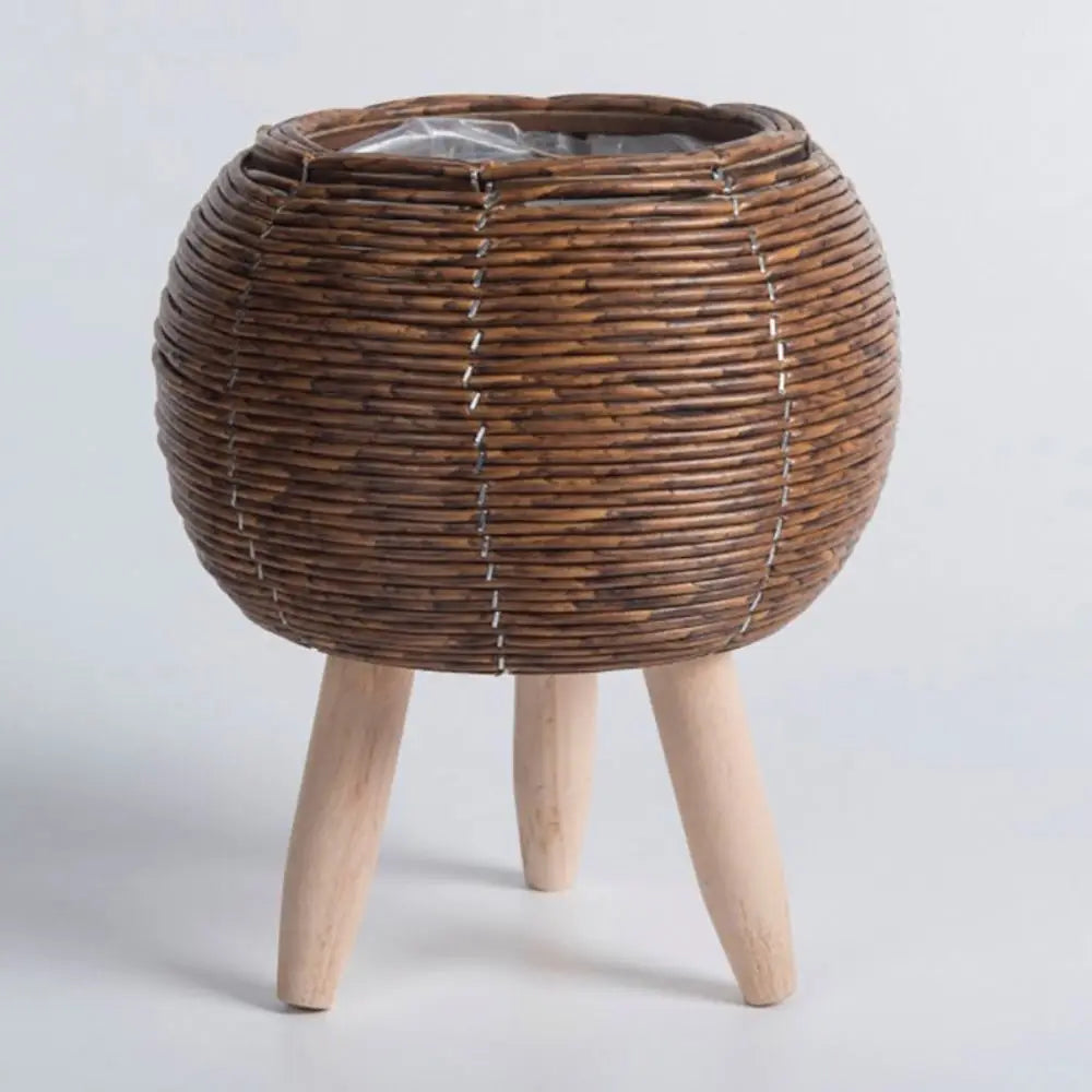 Woven Flower Pot Creative Flower Planters With Removable Legs Durable